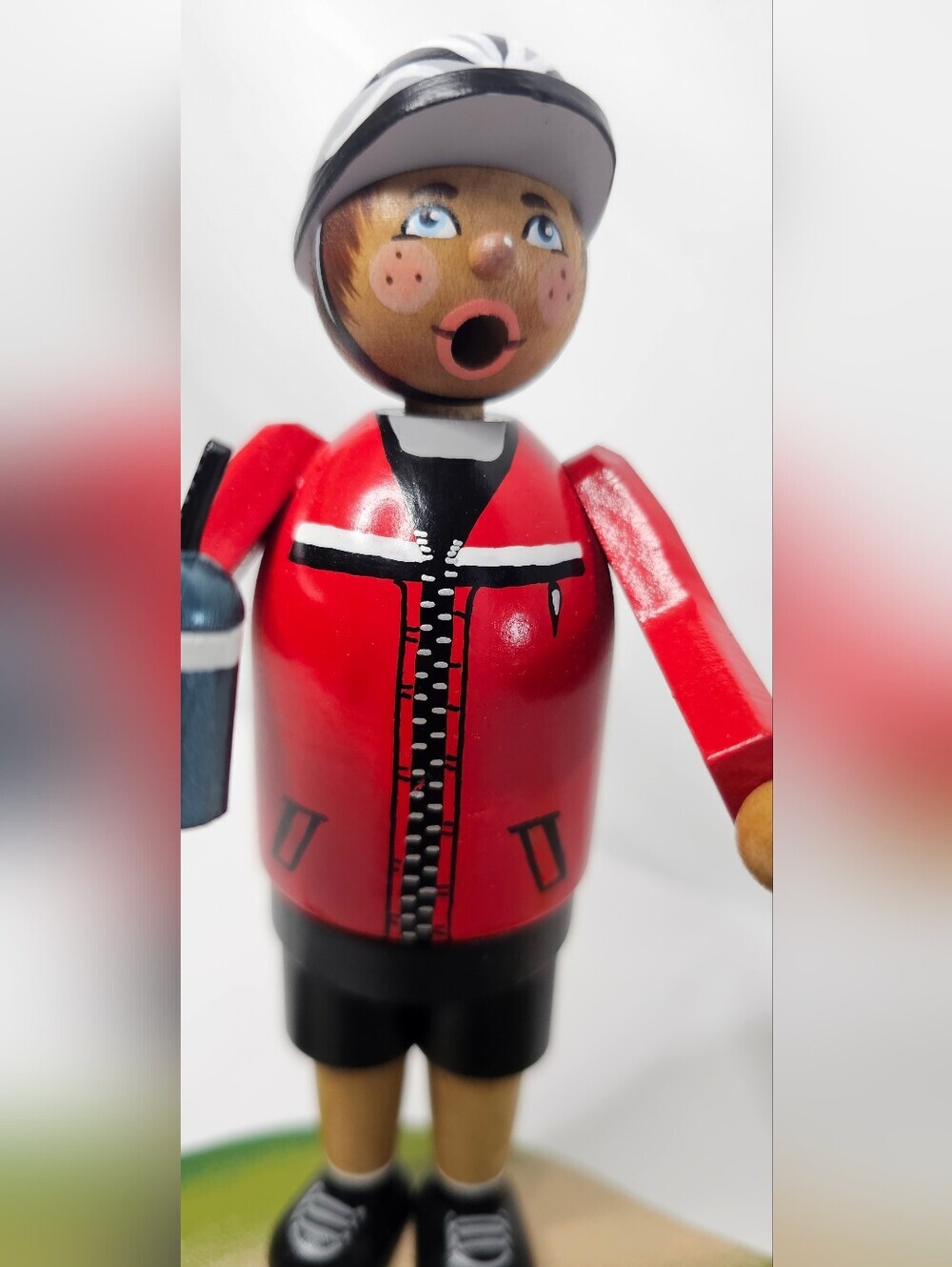 Kathe Wohlfahrt Original Holzknoddl Wooden Smoker Cyclist Biker German Incense - Picture 12 of 16